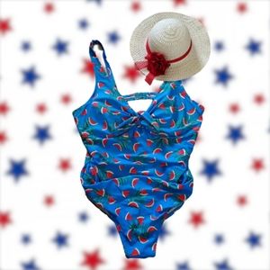 SUMMER WATERMELON RETRO STYLE ONE PIECE SWIMSUIT